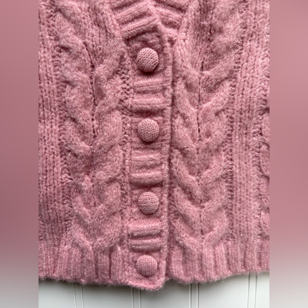 For Love & Lemons Billie Cropped Long Sleeve Cardigan Sweater - Picture 6 of 11